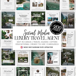 Luxury Travel Agent Social Media Template, Travel Agent Social Media Post, Travel Blogger Content, Travel Agency Marketing, Instagram Post