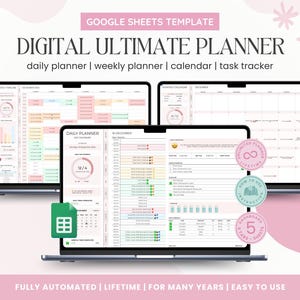 Ultieme digitale planner-spreadsheet, digitale planner 2025, adhd digitale planner google sheets, wekelijkse taaktracker, maandelijkse planner 2025,