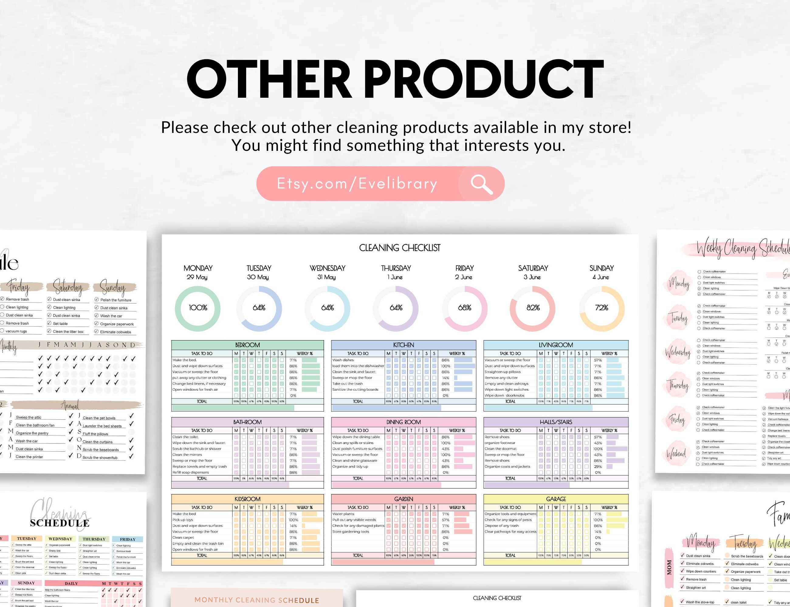 ADHD Cleaning Schedule ADHD Planner Cleaning Checklist Bundle Editable