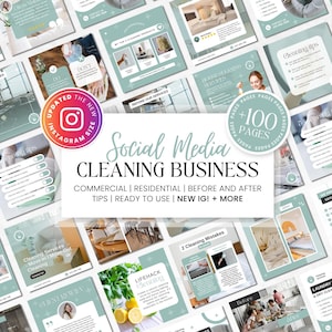 Modèles Instagram d'entreprise de nettoyage : 100 publications sur Canva (téléchargement numérique)