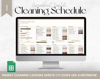 Editable Cleaning Schedule | Daily Cleaning Checklist | Spreadsheet Template | Weekly Cleaning Tracker | Household planner