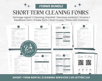 Airbnb Cleaning Business Template: Checklist, Contract, Forms (Canva Editable, Digital Download)