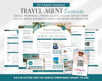Travel Agent Forms Bundle, Travel Business Forms, Travel Inquiry, Booking Information, Travel Quote Form, Travel agent proposal Template