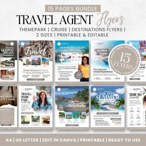 Reiseagent Flyer Bündel Vorlage | Travel Marketing Flyer | Reisebüro Social Media | Urlaubsflieger | Reisevorlagen