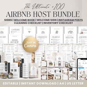 Airbnb Template, Airbnb Host Bundle, Branding Kit, Airbnb Welcome Book, Airbnb Signs, airbnb guest book, Airbnb Cleaning Checklist, VRBO