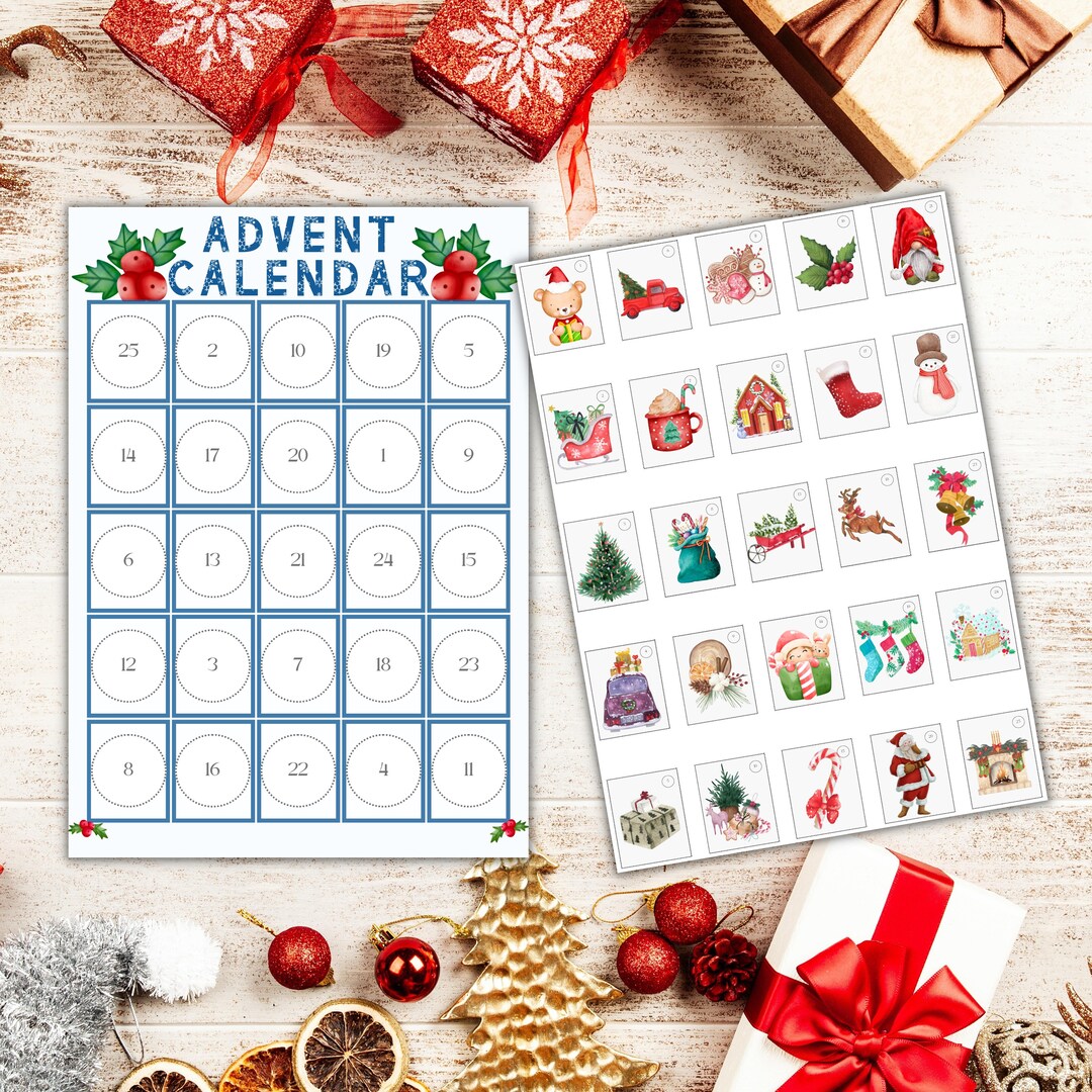 Advent Calendar For Kids Printable Advent Calendar Etsy Canada