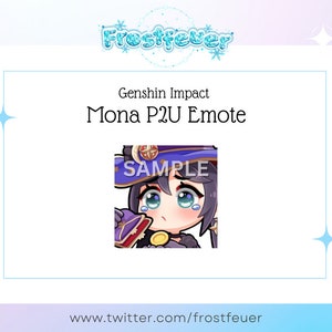 以下が含まれることがあります： ビデオゲーム「原神」のモナの漫画イラスト。彼女は青と紫の帽子と紫のドレスを着ています。画像は「SAMPLE」とラベル付けされています。