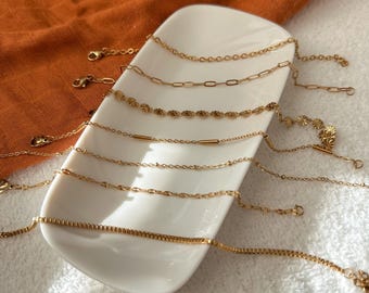 Dainty Gold Chain Bracelets | Minimal Layering Bracelets for Women | Simple Gold Jewelry