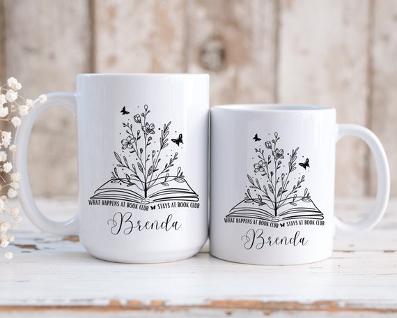 Personalized Book Club Mug, Book Club Gift for Her, Custom Book Club Mug, Group Book Club Gift, What Happens at Book Club Stays at Book Club