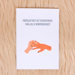 Huwelijk Wenskaart A6 - Proficiat met het overwinnen van jullie bindingsangst - Lievigheidjes