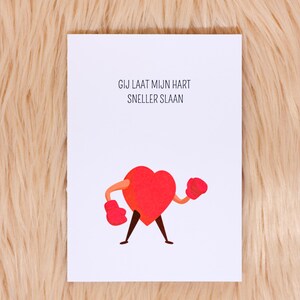 Valentijn Liefde Wenskaart A6 - Gij laat mijn hart sneller slaan - Lievigheidjes