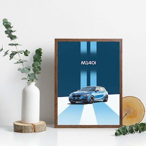 digital BMW M140i poster, bmw m140i Print, bmw art, Bmw Car Wall Art, car poster, printable car Art Prints, bmw m135i gift, bmw car poster