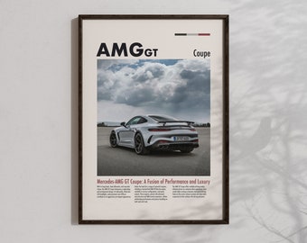 Mercedes AMG GT Poster Super Cars Wall Art Cool Luxury Car Prints Mercedes Benz AMG Artwork Hyper Car Gifts For Racing Enthusiasts