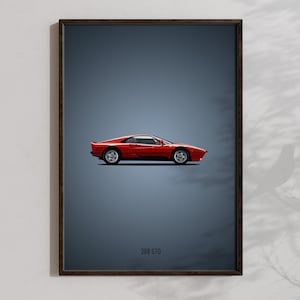 Ferrari 288 GTO Wall Art, Printable Ferrari Poster, Downloadable Super Car Prints, Cool Car Gifts, Racing Print