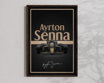 3 in 1 bundle, Ayrton Senna Poster, Printable Formula 1 Senna Wall Art, Racing Art, Lotus 97T F1 Decoration