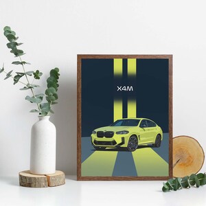 Downloadable BMW X4M wall art, BMW X4M poster, BMW X series, car gifts, cool cars, m performance cars, bmw x5 decoration, automotive artwork