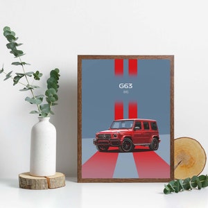Printable Mercedes Benz G63 AMG poster, Mercedes Wall Art, Military Car Posters, Mercedes files, downloadable sports Car wall art