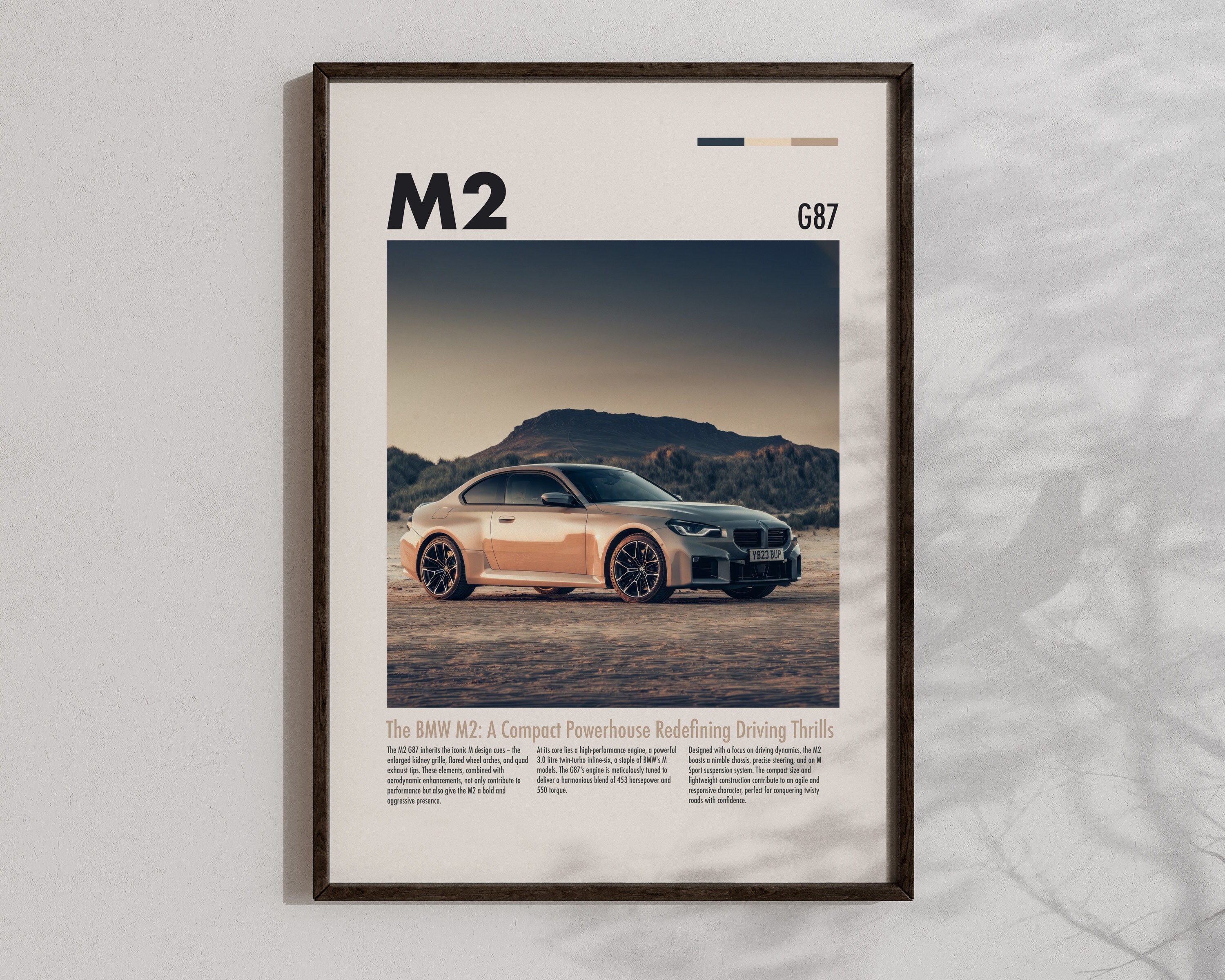 BMW M2 G87 Poster Automotive Home Wall Art Performance Cars Prints
