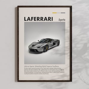 Ferrari Laferrari Poster Hyper Car Wall Art Cool Automotive Posters Printable Ferrari Artwork Aesthetic Racing Decoration Gift for Boys