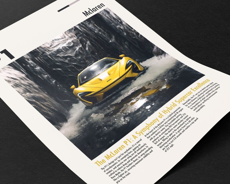 Poster Mclaren P1 | Art mural | Photographie de voiture