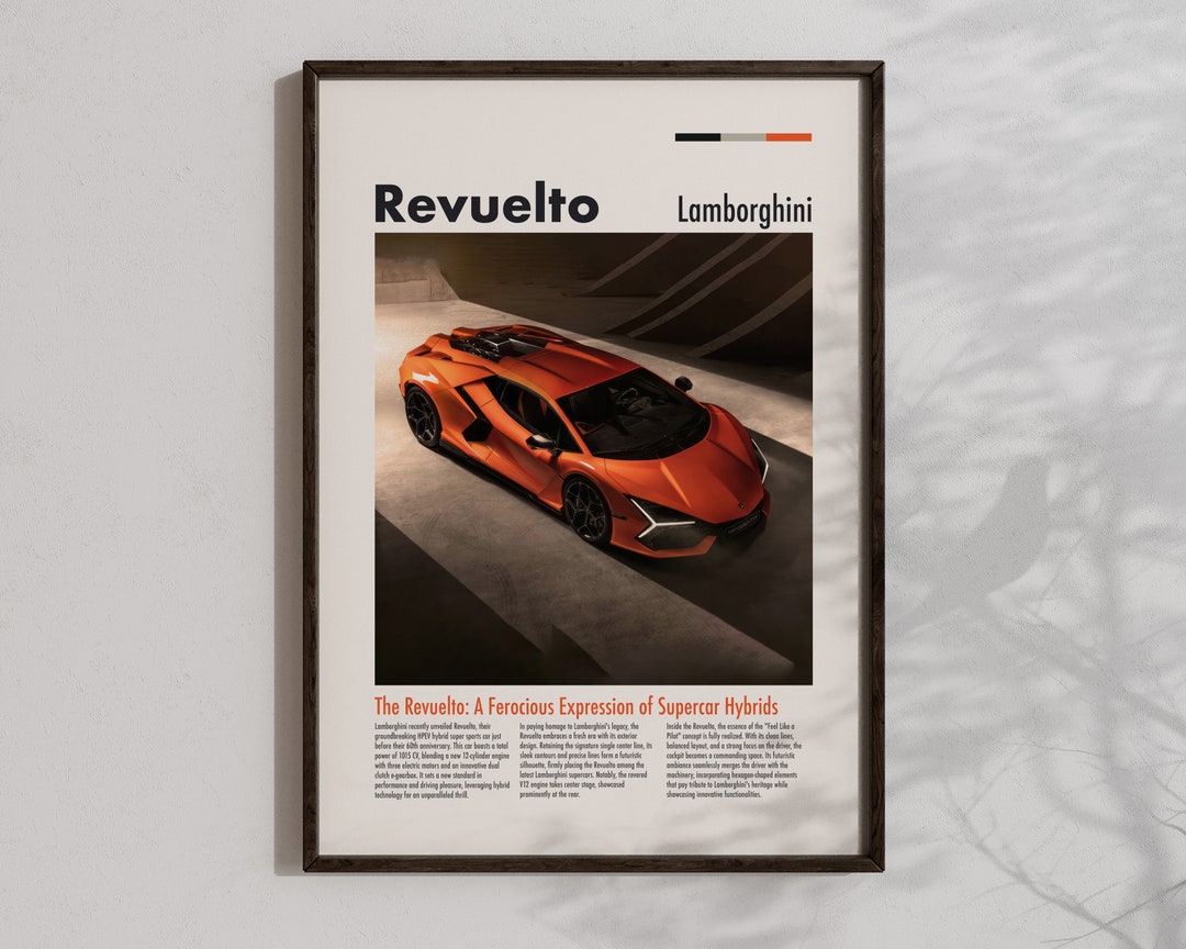 非売品 ランボ60周年 Revuelto FROM NOW ON ポスター Printable Lamborghini Revuelto Poster Cool Super Car Wall Art Fast