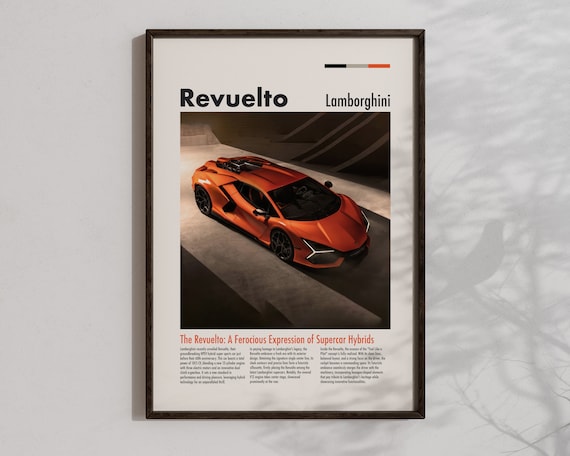 Printable Lamborghini Revuelto Poster Cool Super Car Wall Art Fast