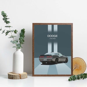 Dodge Challenger Wall Art, Downloadbare Dodge Poster, Dodge Challenger Poster, Muscle Car Decoratie, Dodge Challenger Decor, Car Art Geschenken