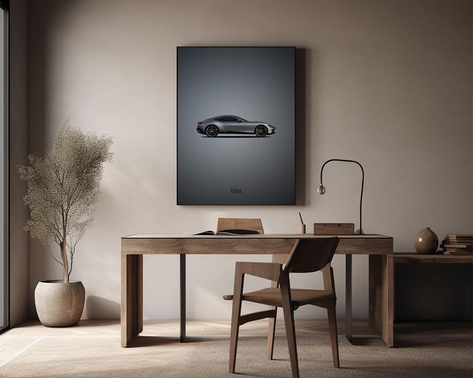 Ferrari Roma Wall Art, Printable Ferrari Poster, Downloadable Super Car ...
