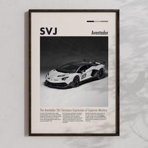 Lamborghini Aventador STO Poster Cool Super Car Wall Art Fast Race Cars Prints Digital Automotive Hyper Car Decor Download Motorsport Gifts