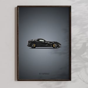 Ferrari 812 Superfast Wall Art, Printable Ferrari Poster, Downloadable Super Car Prints, Cool Car Gifts, Racing Print