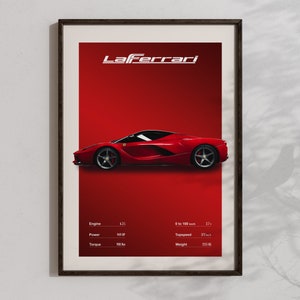 Ferrari LaFerrari Poster Automotive Bedroom Decor Downloadable Ferrari Posters Aesthetic Race Car Prints Cool Racing Wall Art Gifts For Him