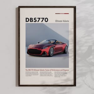 Aston Martin DBS770 Poster Cool Sports Car Wall Art Racing Cars Prints Digital Automotive Bedroom Decoration Gifts For Car Enthusiasts