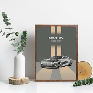 Bentley Exp 100 gt wall art, Printable Bentley poster, downloadable Bentley, exotic car prints, luxury car design, modern car wall art