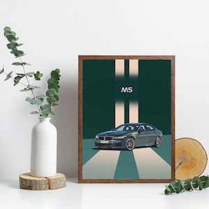 Printable BMW M5 cs wall art, BMW M5 Gran Coupe poster, BMW 5 series, car gifts, cool cars, m performance cars, bmw m5 decoration