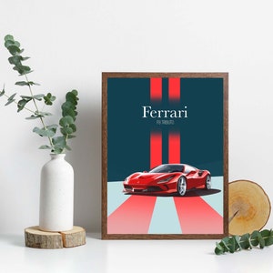 Ferrari F8 Tribute print, Ferrari printable art, Ferrari super car poster, sports Car decor, Ferrari Wall Art, Ferrari F8 Tributo wall art