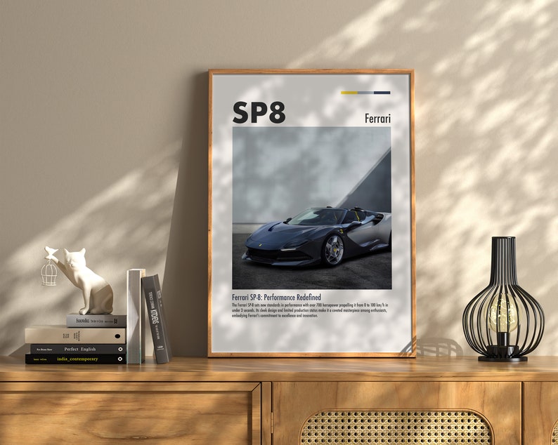 Ferrari SP8 Poster Hypercar Wall Art Automotive Home Decoration ...