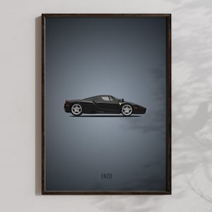 Ferrari Enzo Wall Art, Printable Ferrari Poster, Downloadable Super Car Prints, Cool Car Gifts, Racing Print