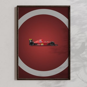Printable Ferrari 641 Poster, Ferrari Race Car, Ferrari Decoration, Downloadable Formula 1 wall art