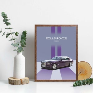 Rolls Royce Phantom Wall Art, Rolls Royce poster, Printable Rolls Royce art, exotic car prints, luxury car design, modern car wall art