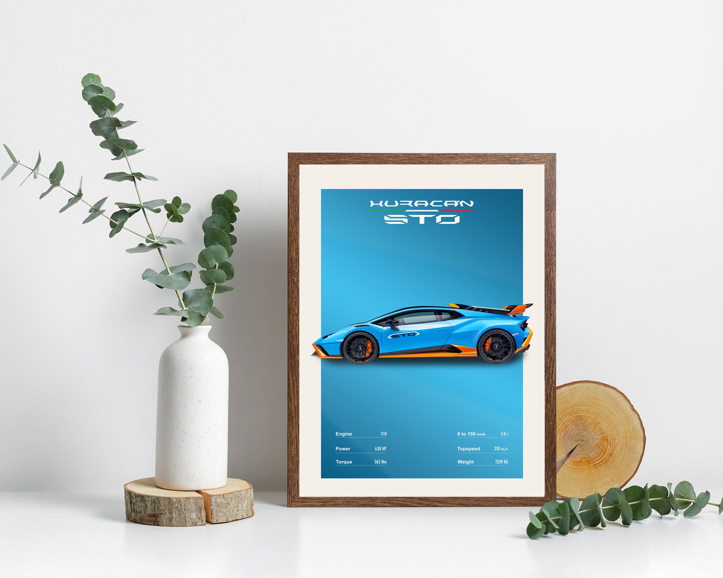 Lamborghini Huracan STO スケッチ ポスター Amazon.com: Iconic Arts Laminated 42x24 Poster: Lamborghini