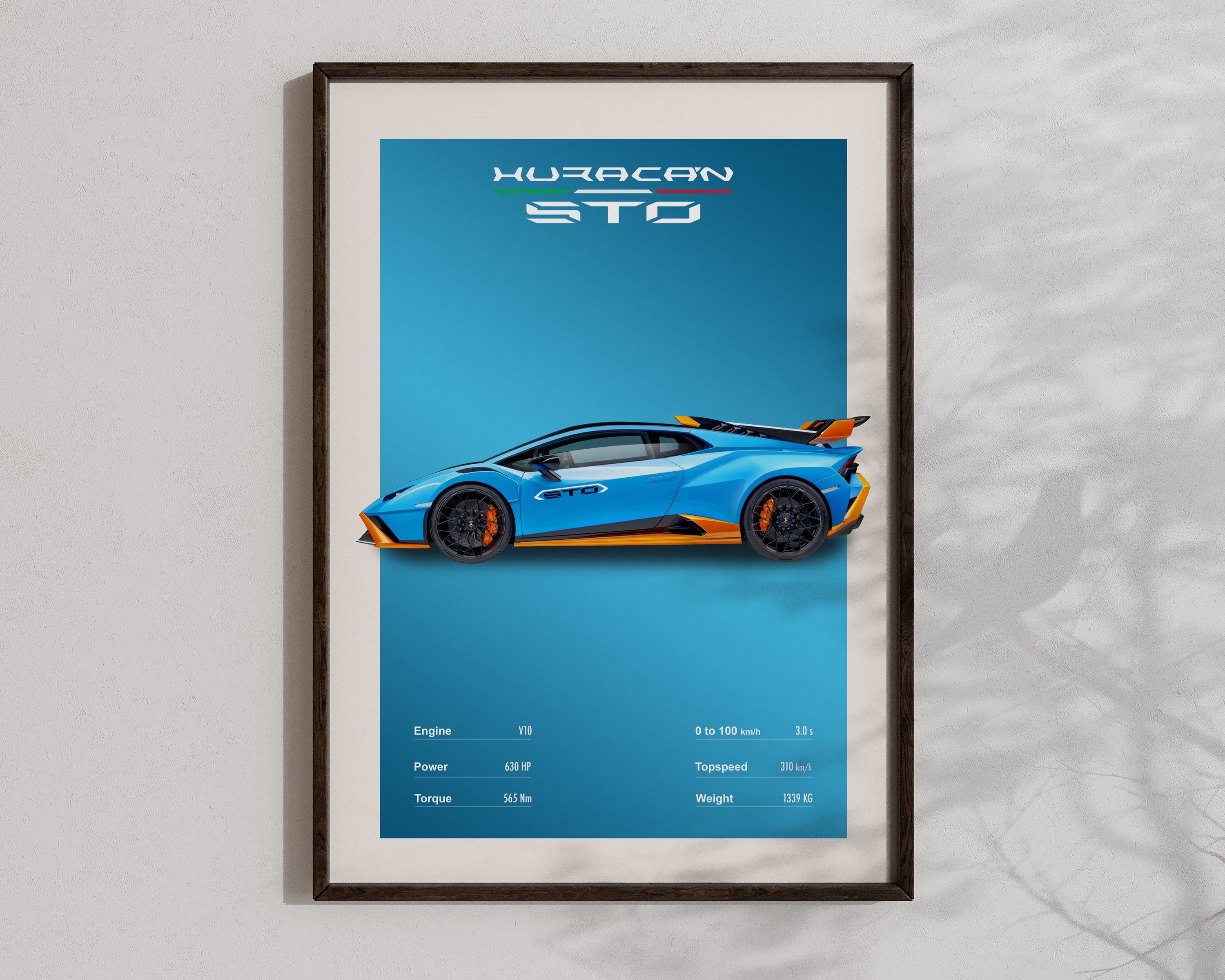 レガリア　布ポスター Lamborghini Huracan STO Poster Automotive Home Decor Aesthetic Car