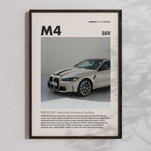 BMW M4 Facelift Poster Automotive Home Print Sports Cars Decoration Cool BMW Gift Decorative Racing Wall Art Printable Car Collector Artwork