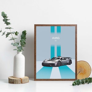 Mercedes Benz AMG ONE wall art, Printable Mercedes hyper car poster, super car lover, Mercedes gifts, racing wall art, motorsport poster