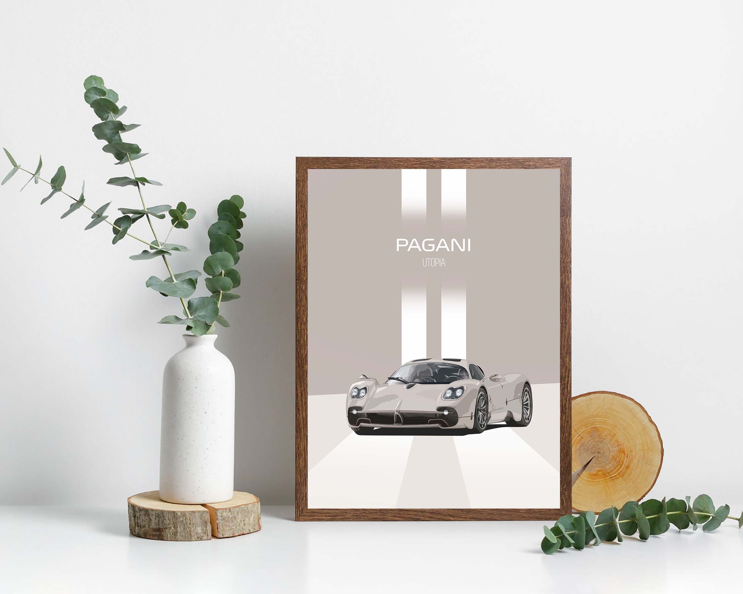 Pagani Utopia Wall Art, Printable Pagani Artwork, Pagani Poster, supercar poster, automotive wall art, exotic cars, digital hypercar prints