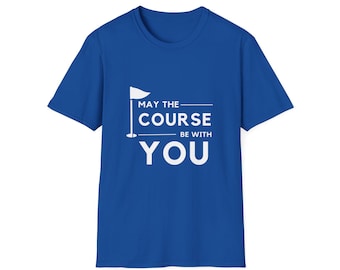 Maglietta "Che il campo sia con te" / Maglietta da golf divertente / Regalo per gli amanti del golf / Maglietta da golf ispirata a Star Wars / Maglietta umoristica da golf per uomo e donna