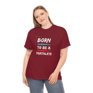 Born To Be A Triathlete Triathlon T-Shirt | Triathlon Shirt, Tri Shirt, Triathlon crew T-shirt, Triathlon Gift