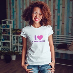 I Love A Triathlete T-Shirt | Triathlon Shirt, Valentines Shirt, Valentines Gift for Triathlete, Tri Shirt