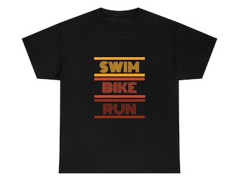 Swim Bike Run Triathlon camiseta de manga corta / camiseta de triatlón, camisa de baño, camiseta de triatlón, camisa de bicicleta, regalo de triatlón, camisa de carrera