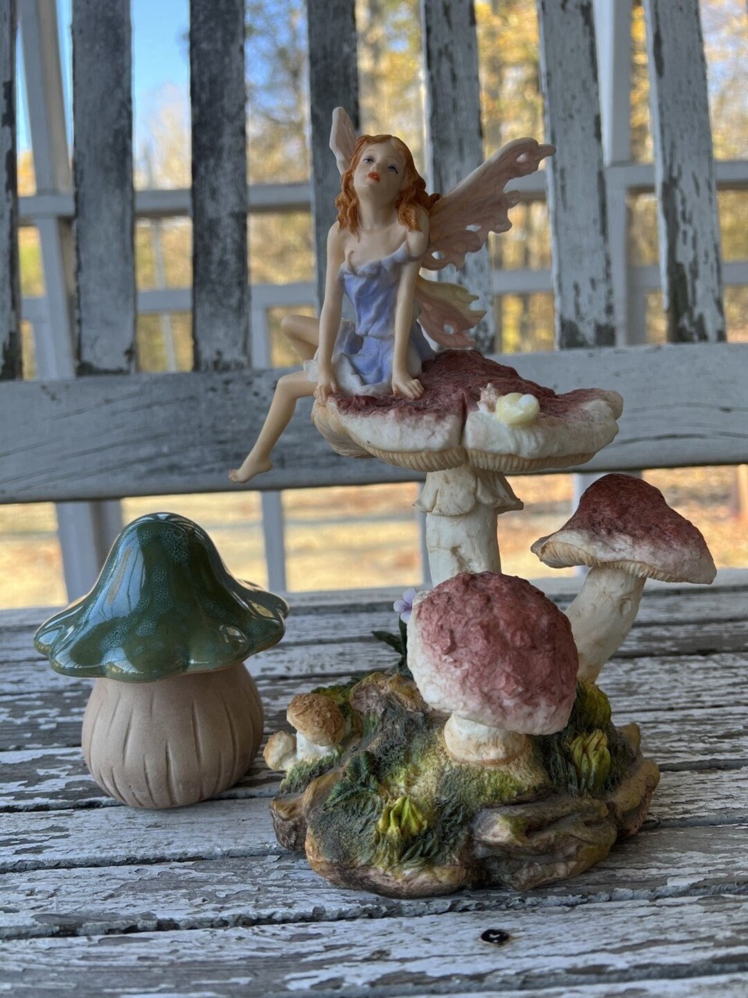Veronese Fairy Statue / Sculpture Bonus Mushroom Fairycore Etsy