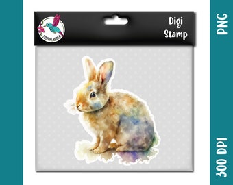 Easter Bunny 2 | watercolor | png jpeg svg | DigiStamp for plotting with paper, sublimation or DTF printing | for making Easter gifts